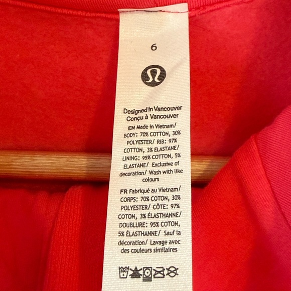 Lululemon Scuba Full Zip Cropped Hoodie LIP GLOSS Pink - Picture 7 of 9